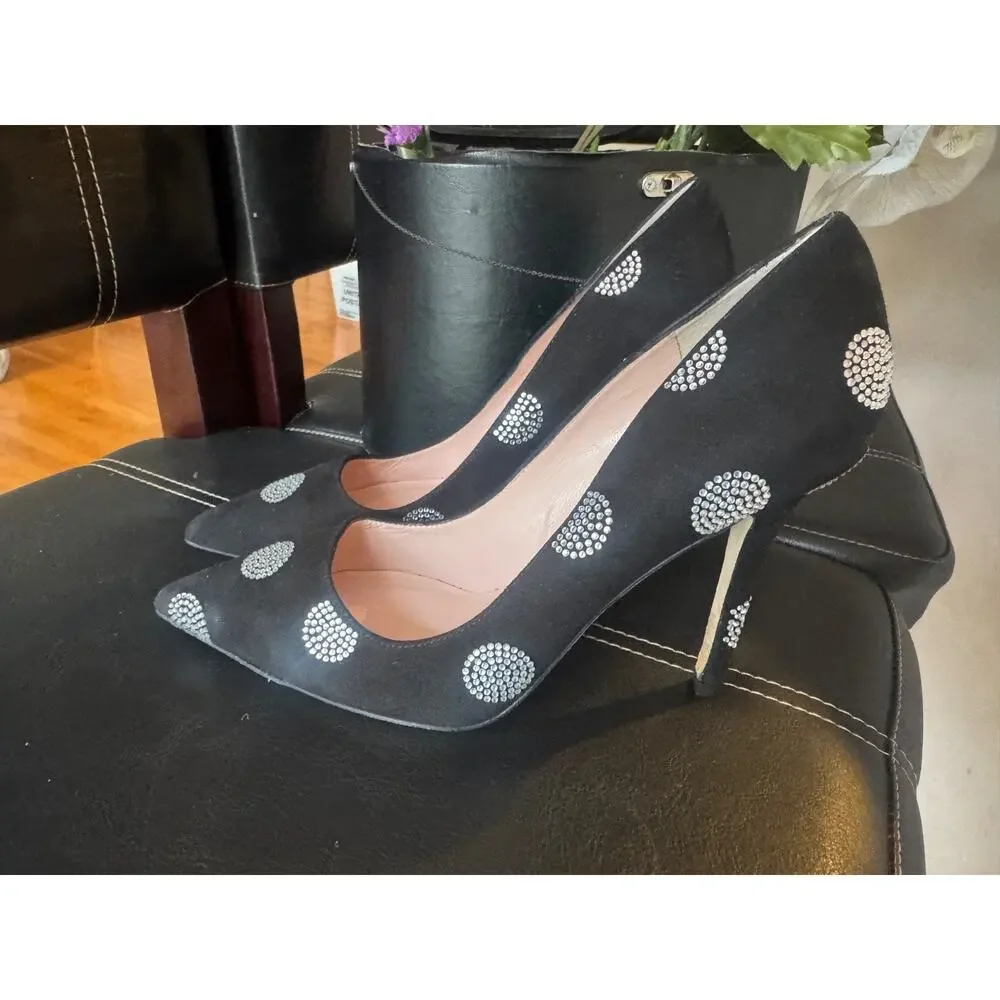 NEW kate spade suede rhinestone polka pump 6 (700